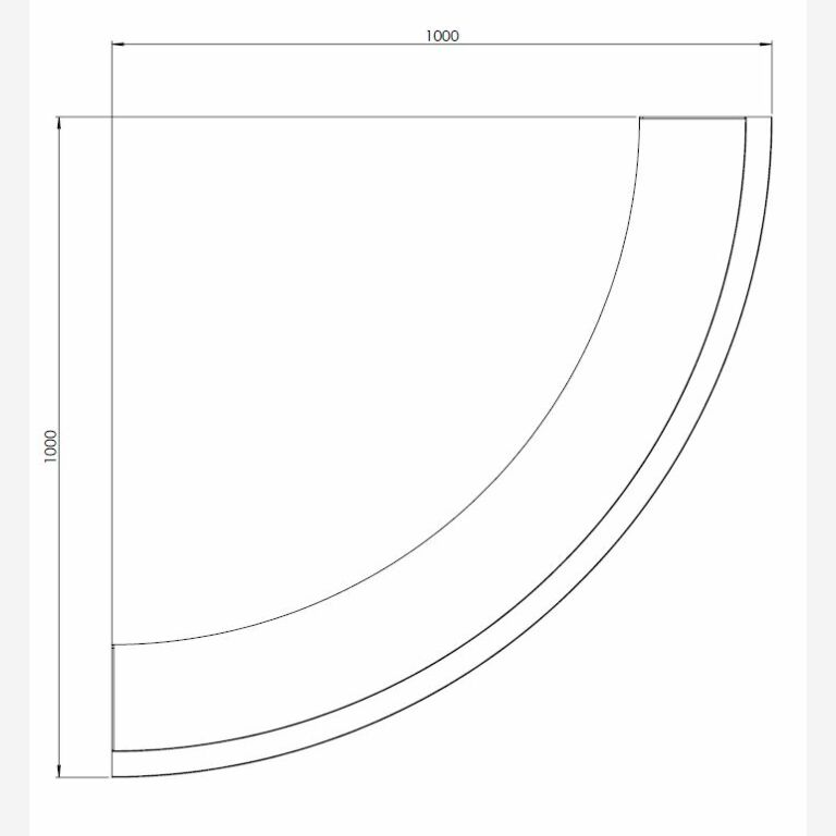 Škarpa iz prašno barvanega jekla zunanja krivulja 100 x 100 cm (višina 30 cm)