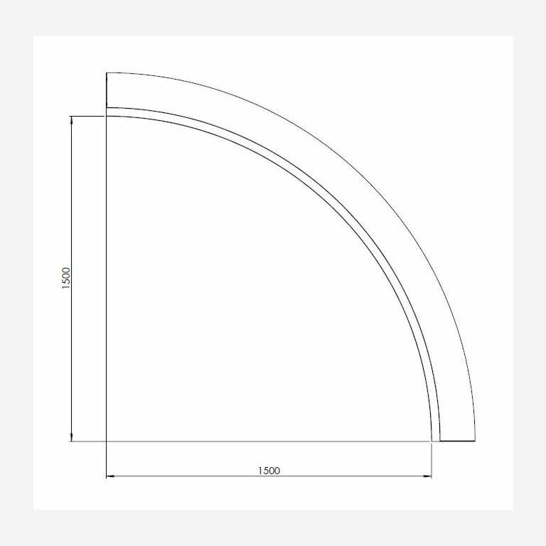 Škarpa iz jekla corten notranja krivulja 150 x 150 cm (višina 40 cm)