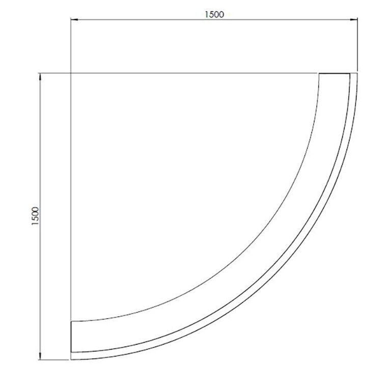 Škarpa iz prašno barvanega jekla zunanja krivulja 150 x 150 cm (višina 40 cm)