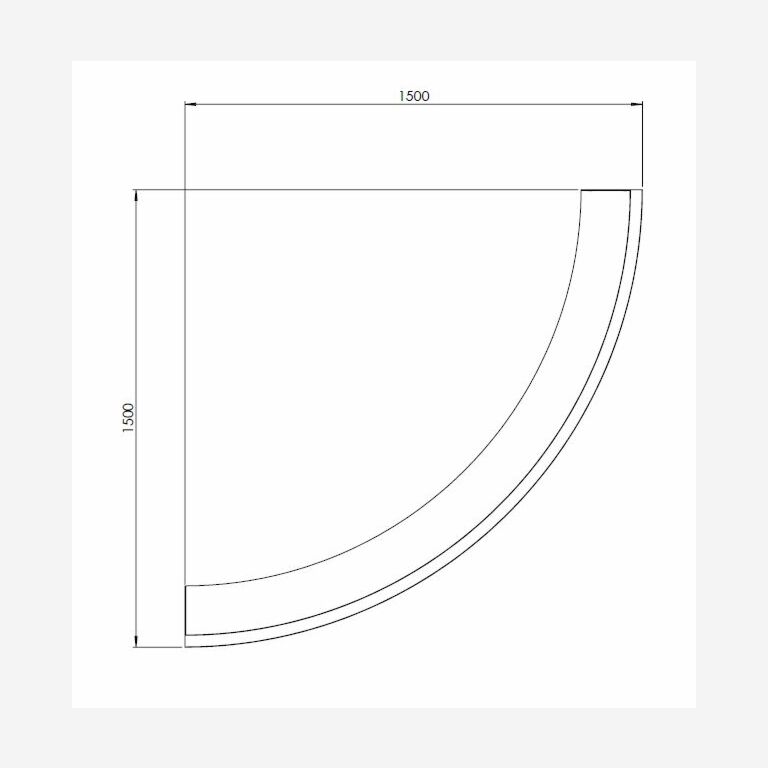 Škarpa iz prašno barvanega jekla zunanja krivulja 150 x 150 cm (višina 50 cm)