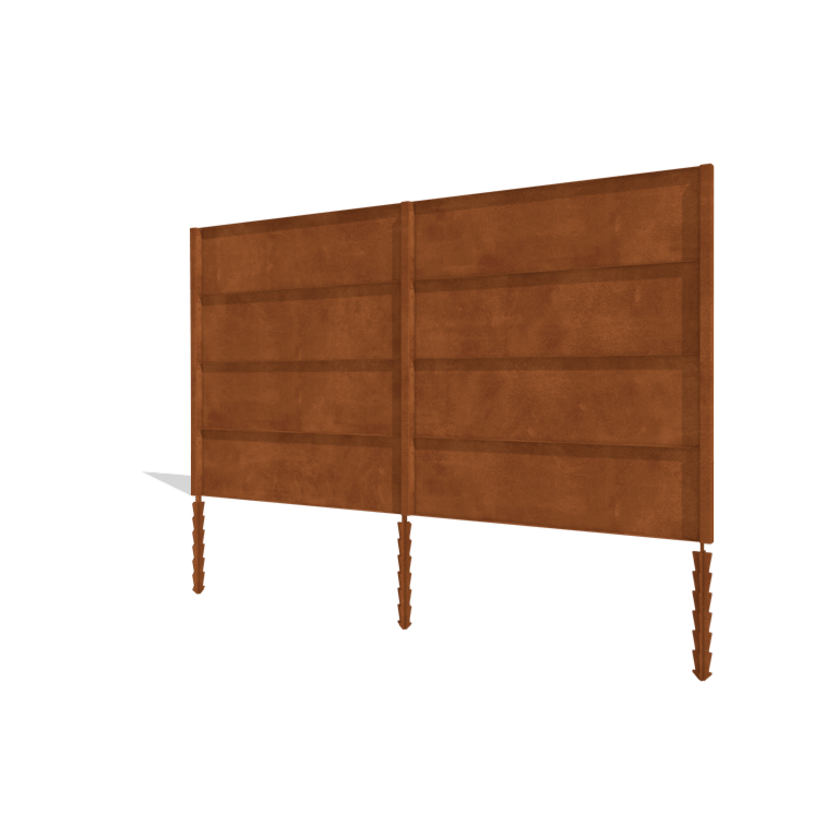 Vrtna ograja iz jekla corten H4 täydellinen sarja 378 cm