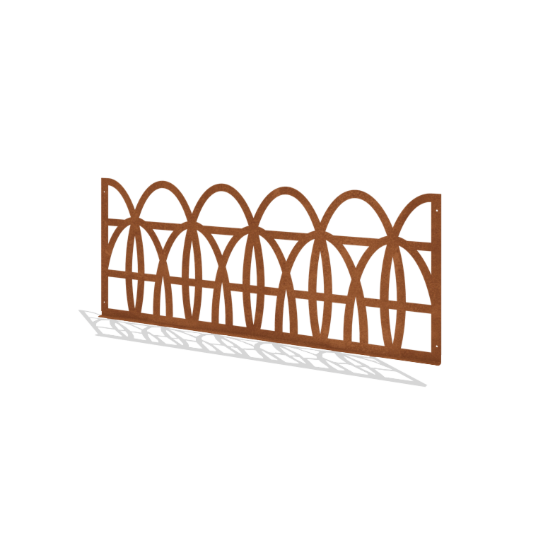 Okrasna ograja za vrt iz jekla corten T 149 x 60 cm