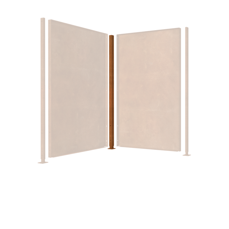 Stojalo iz jekla corten ravna podlaga kotiček s 190 x 6 x 6 cm