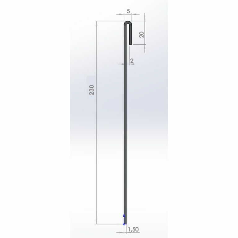 Obrobe za gredice iz jekla corten sploščeno 23 cm (dolžina 150 cm)