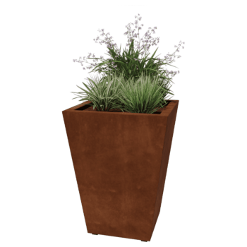 Varjeno korito za rože iz jekla corten Stožec 60 x 60 x 80 cm