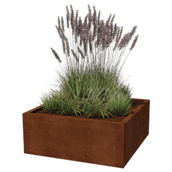 Varjeno korito za rože iz jekla corten Montana 100 x 100 x 40 cm