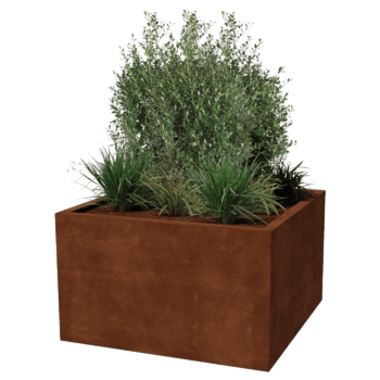 Varjeno korito za rože iz jekla corten Montana 100 x 100 x 60 cm