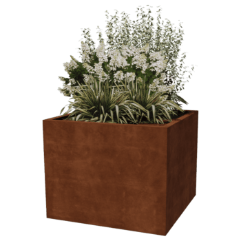 Varjeno korito za rože iz jekla corten Montana 100 x 100 x 80 cm