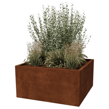 Varjeno korito za rože iz jekla corten Montana 120 x 120 x 60 cm