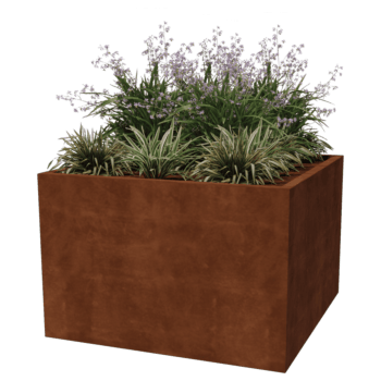 Varjeno korito za rože iz jekla corten Montana 120 x 120 x 80 cm
