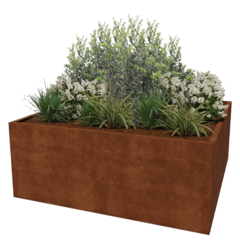 Varjeno korito za rože iz jekla corten Montana 200 x 200 x 80 cm