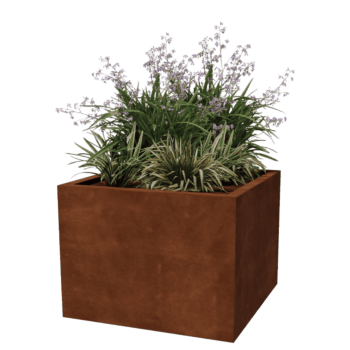 Varjeno korito za rože iz jekla corten Montana 80 x 80 x 60 cm