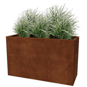 Korito za rože iz jekla corten Texas 40 x 100 cm