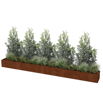 Korito za rože iz jekla corten Texas xxl 400 x 40 cm