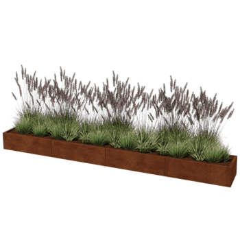 Korito za rože iz jekla corten Texas xxl 400 x 50 cm