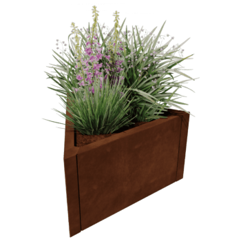 Korito za rože iz jekla corten Alaska enakostranični 60 cm