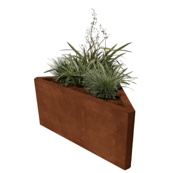 Korito za rože iz jekla corten Alaska enakokraki 84 cm