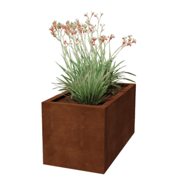 Varjeno korito za rože iz jekla corten Montana 100 x 50 x 50 cm