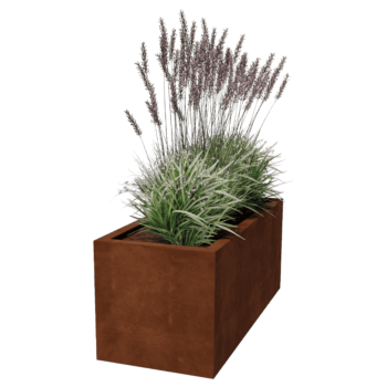 Varjeno korito za rože iz jekla corten Montana 120 x 50 x 50 cm