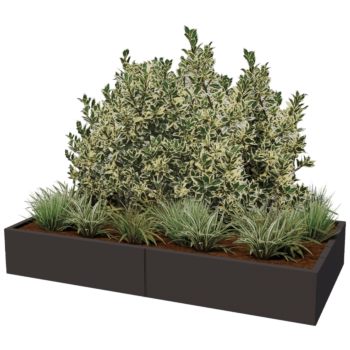 Jekleno korito za rože XXL - Pravokotnik - 200 x 100 x 40 cm - Druga RAL barva - Z dnoploščo