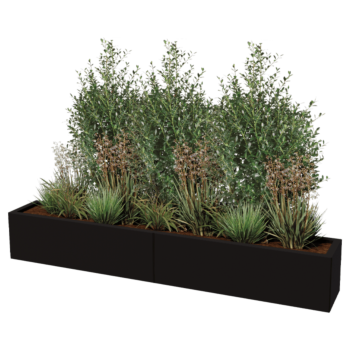 Jekleno korito za rože XXL - Pravokotnik - 200 x 30 x 60 cm - Druga RAL barva - Z dnoploščo