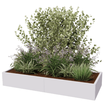 Jekleno korito za rože XXL - Pravokotnik - 200 x 80 x 40 cm - Druga RAL barva - Brez dnoplošče