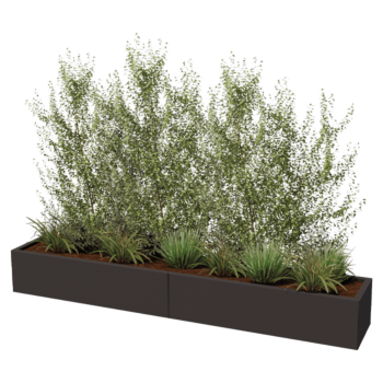 Jekleno korito za rože XXL - Pravokotnik - 240 x 40 x 80 cm - Druga RAL barva - Brez dnoplošče