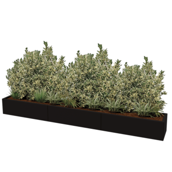 Jekleno korito za rože XXL - Pravokotnik - 300 x 40 x 40 cm - Druga RAL barva - Brez dnoplošče