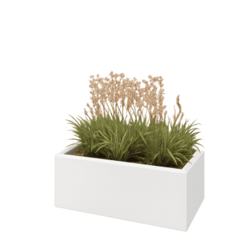 Jekleno korito za rože - Pravokotnik - 80 x 40 x 30 cm - RAL9010 mat (bela) - Brez dnoplošče