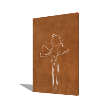 Vrtna plošča iz jekla corten tulipan simetrično 120 x 6 x 190 cm