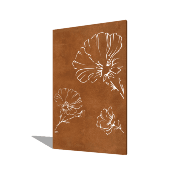 Vrtna plošča iz jekla corten mak 120 x 6 x 190 cm