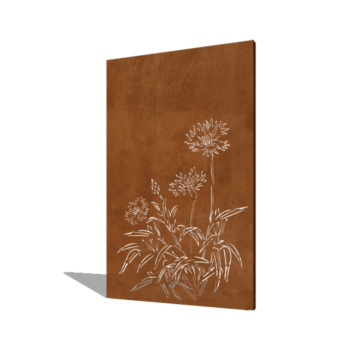 Vrtna plošča iz jekla corten modri glavinec 120 x 6 x 190 cm