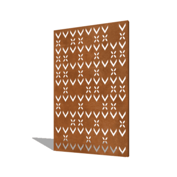 Vrtna plošča iz jekla corten strešni motiv sestava 3 120 x 6 x 190 cm