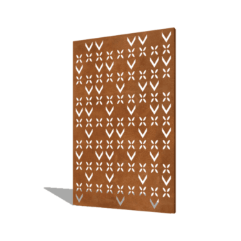 Vrtna plošča iz jekla corten strešni motiv sestava 5 120 x 6 x 190 cm
