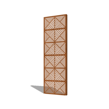 Vrtna plošča iz jekla corten črte sestava 1 60 x 6 x 190 cm
