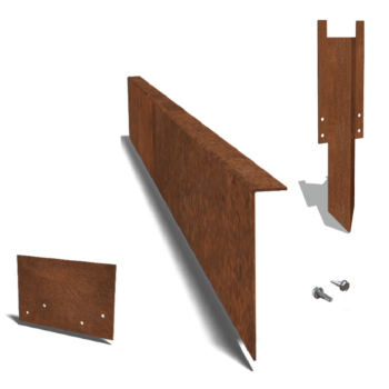 Obrobe za gredice iz jekla corten pod kotom 22 cm komplet na 15 metrov
