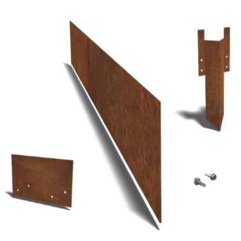Obrobe za gredice iz jekla corten ravno 15 cm komplet na 24 metrov