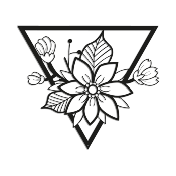 Jeklena stenska dekoracija - Cvet 1.0 Small - 50 x 57 cm