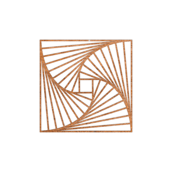 Stenska dekoracija iz jekla corten Geometrijske oblike 3.0