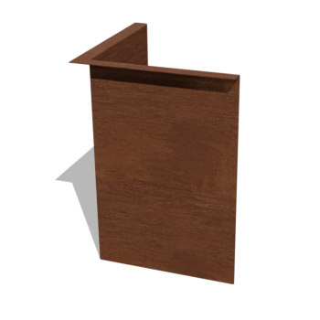 Obrobe za gredice iz jekla corten pod kotom 45 cm notranji kot