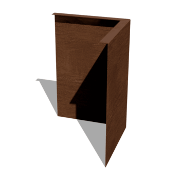 Obrobe za gredice iz jekla corten pod kotom 45 cm zunanji kot