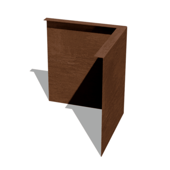 Obrobe za gredice iz jekla corten pod kotom 34 cm zunanji kot