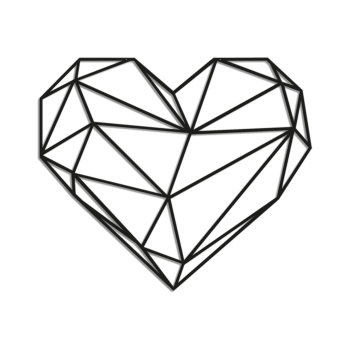 Jeklena stenska dekoracija - Srce Small - 50 x 58,4 cm