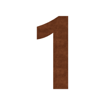Hišna številka iz jekla corten 1 - 30 cm