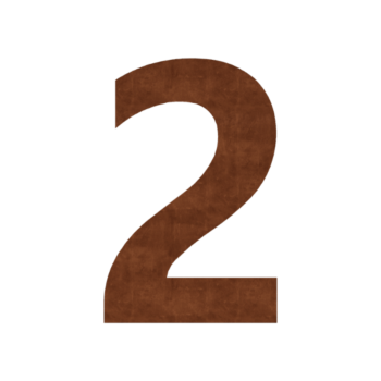 Corten jeklena hišna številka 2 - 9,8 x 15 cm
