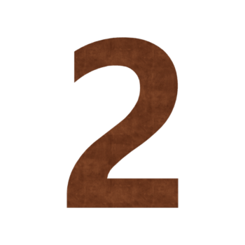 Corten jeklena hišna številka 2 - 19,6 x 30 cm