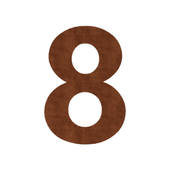 Hišna številka iz jekla corten 8 - 50 cm