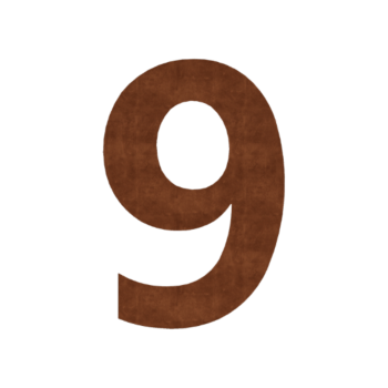 Corten jeklena hišna številka 9 - 20,2 x 30 cm
