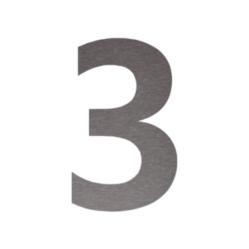 Hišna številka iz nerjavečega jekla 3 - 30,4 x 50 cm - Krtačeno