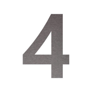 Hišna številka iz nerjavečega jekla 4 - 38,9 x 50 cm - Krtačeno